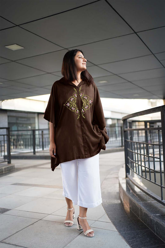 Coffee Rayon ShirtKurta - Cicada