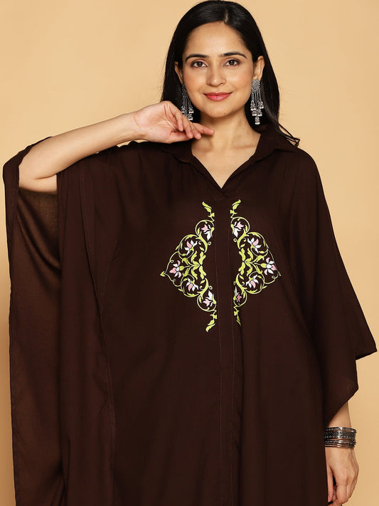 Coffee Rayon ShirtKurta - Cicada