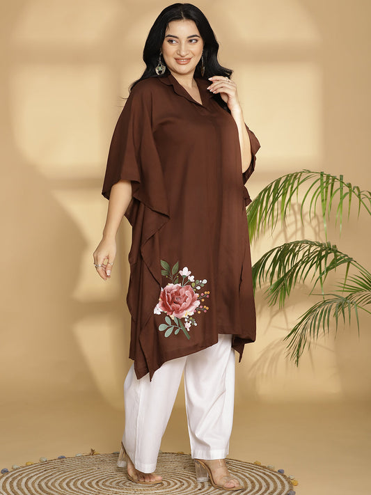 Coffee Rayon ShirtKurta - Mocha