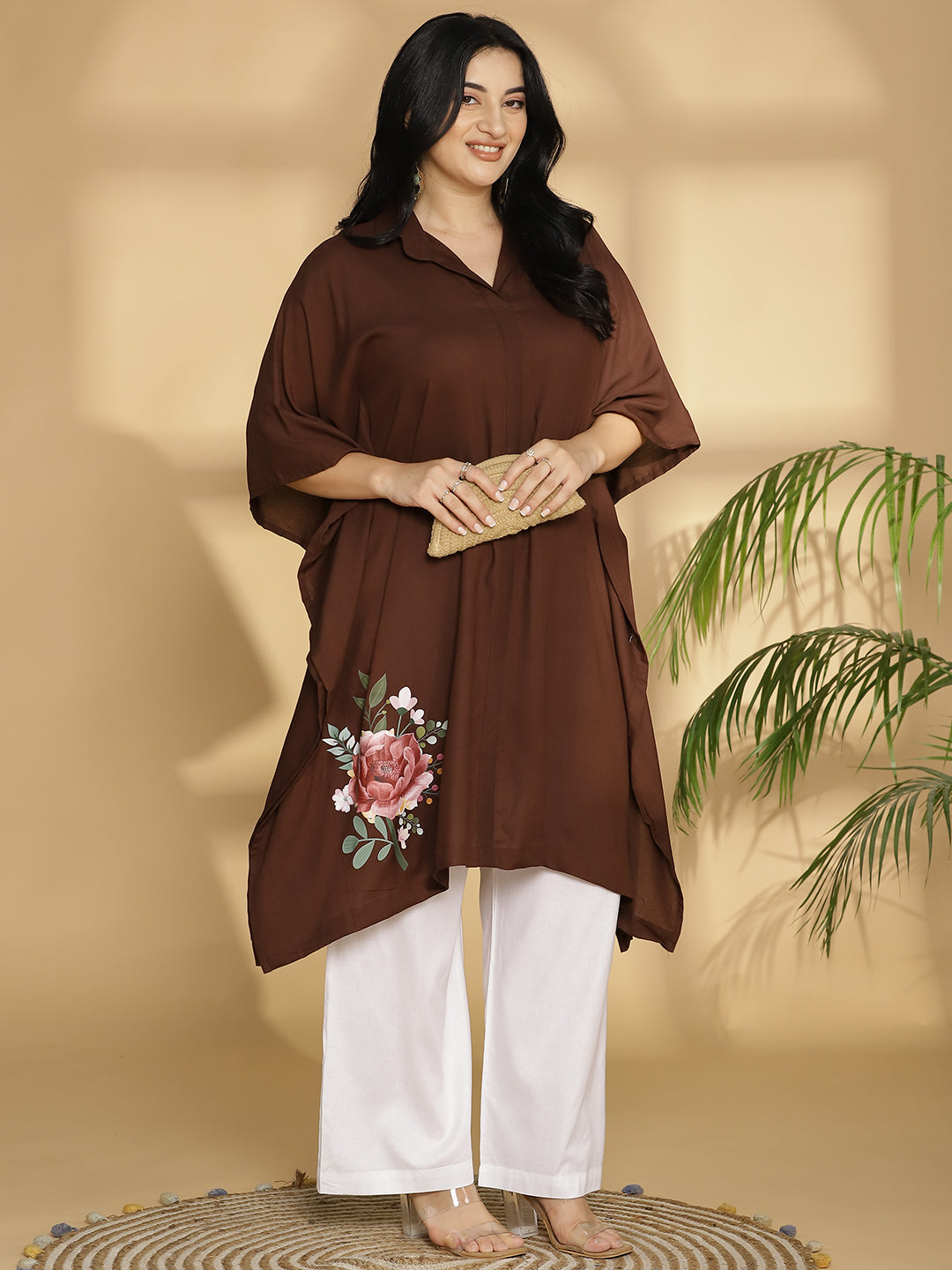 Coffee Rayon ShirtKurta - Mocha