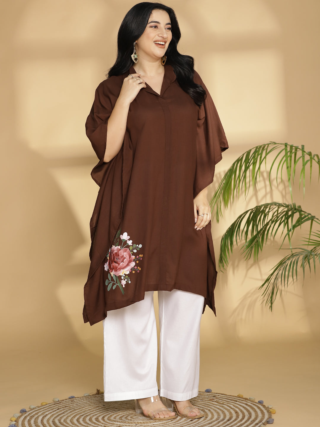 Coffee Rayon ShirtKurta - Mocha