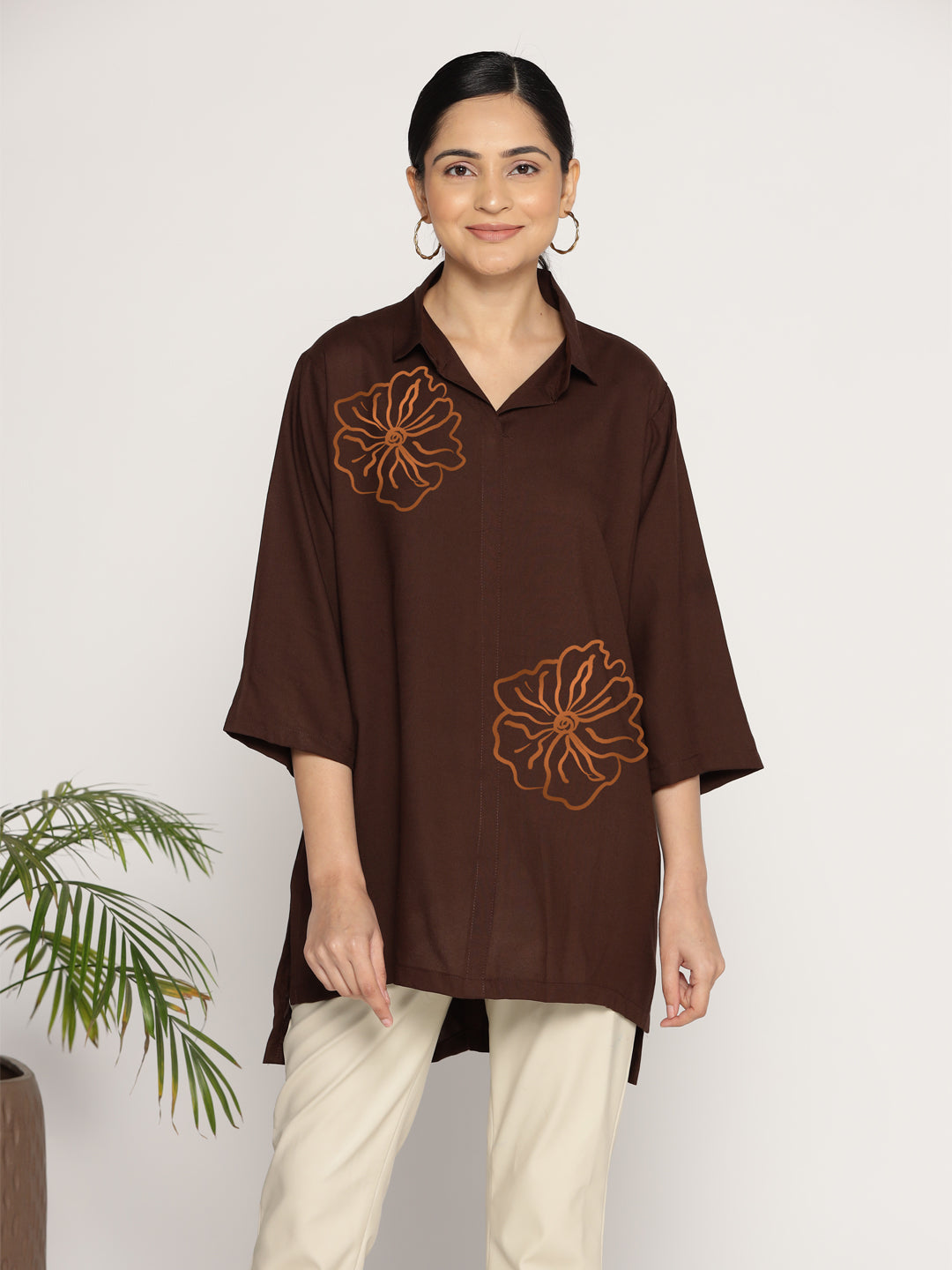 Coffee Rayon ShirtTop - Lueur