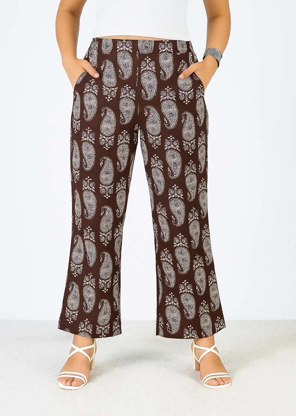 Printed Cotton Palazzo Pants - BlueTeardrop