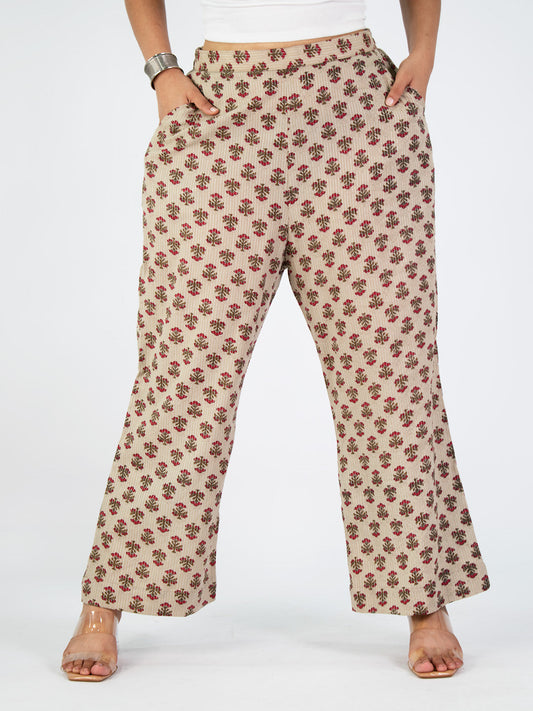 Printed Cotton Palazzo Pants - Iktara