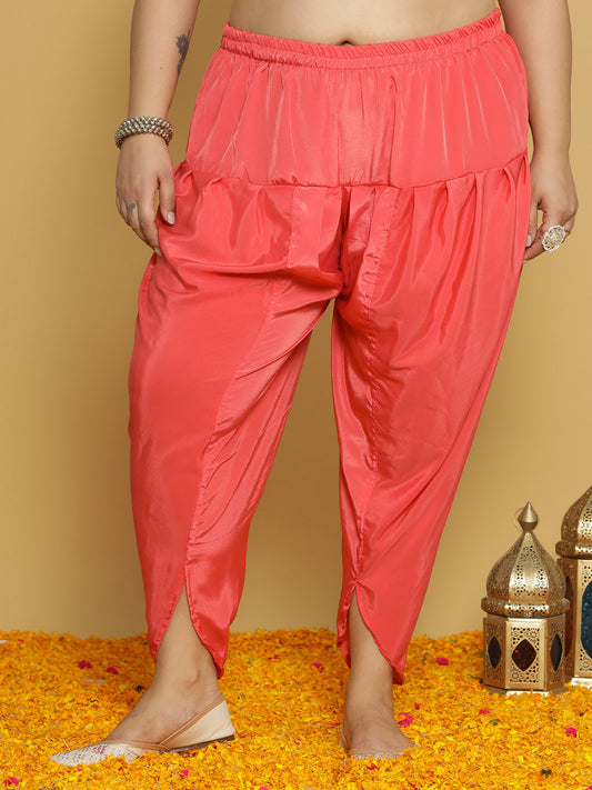 Coral Crepe Silk Tulip Salwar