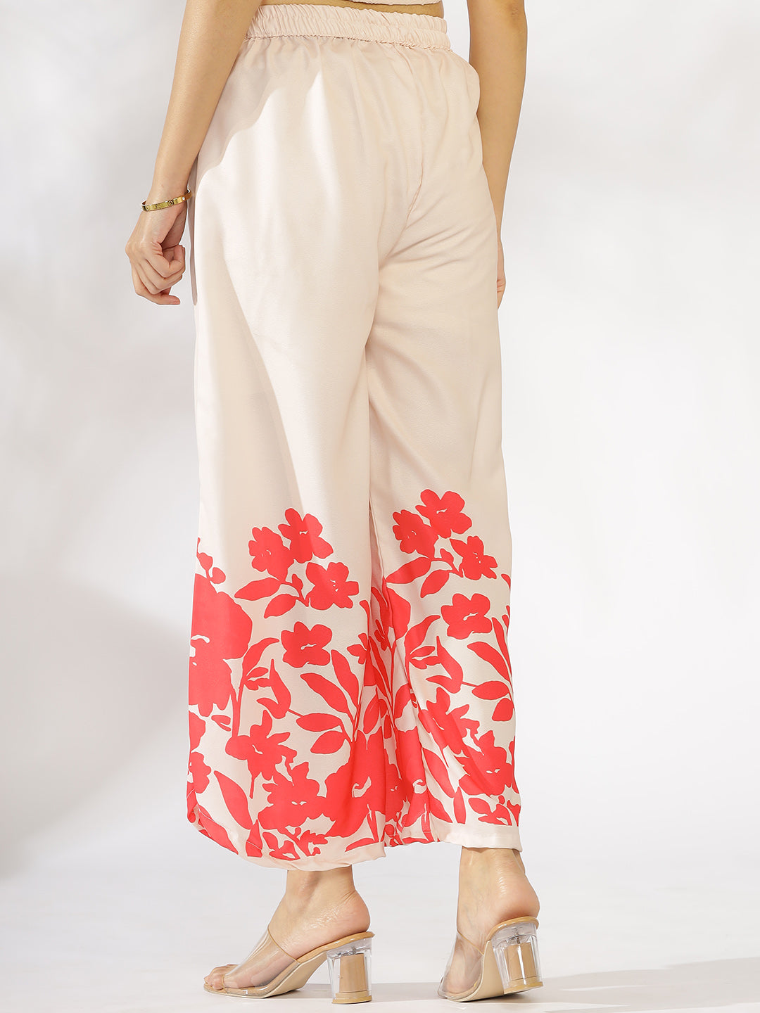 Coral Printed Curved Palazzos - Coralie