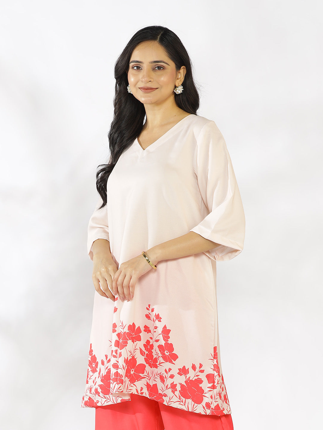 Coral Printed Kurti - Rubina