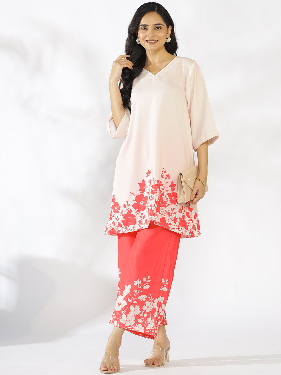 Coral Printed Kurti - Rubina