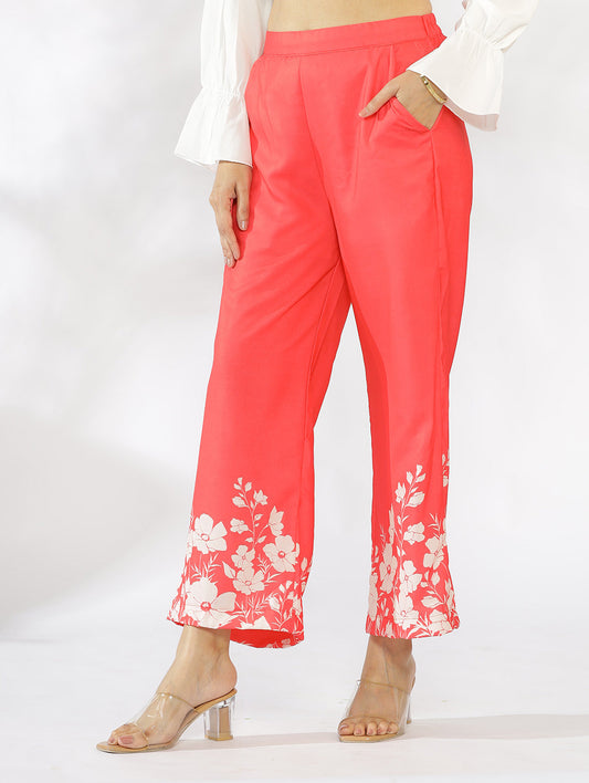 Coral Printed Palazzo Pants - CoralFleur