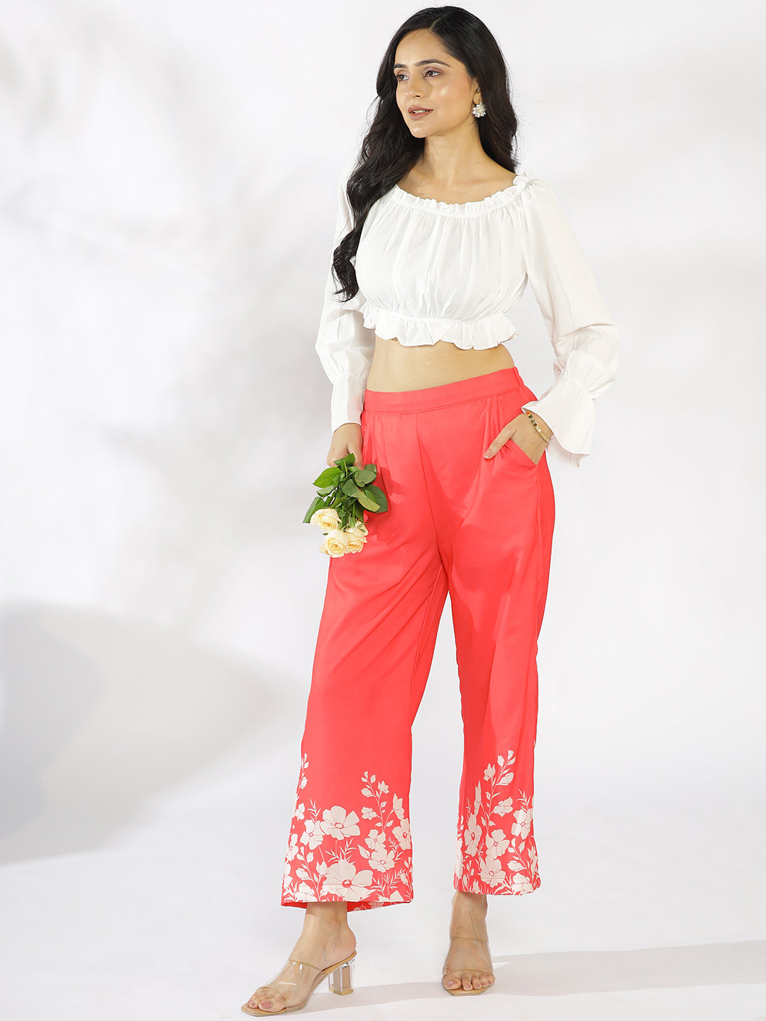 Coral Printed Palazzo Pants - CoralFleur