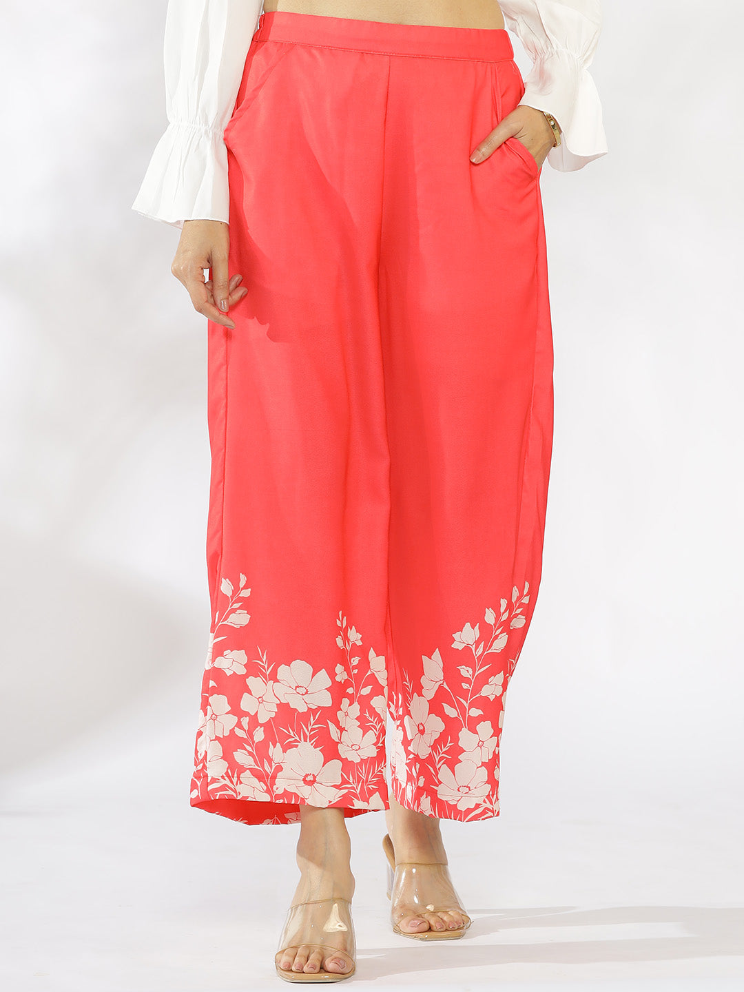Coral Printed Palazzo Pants - CoralFleur