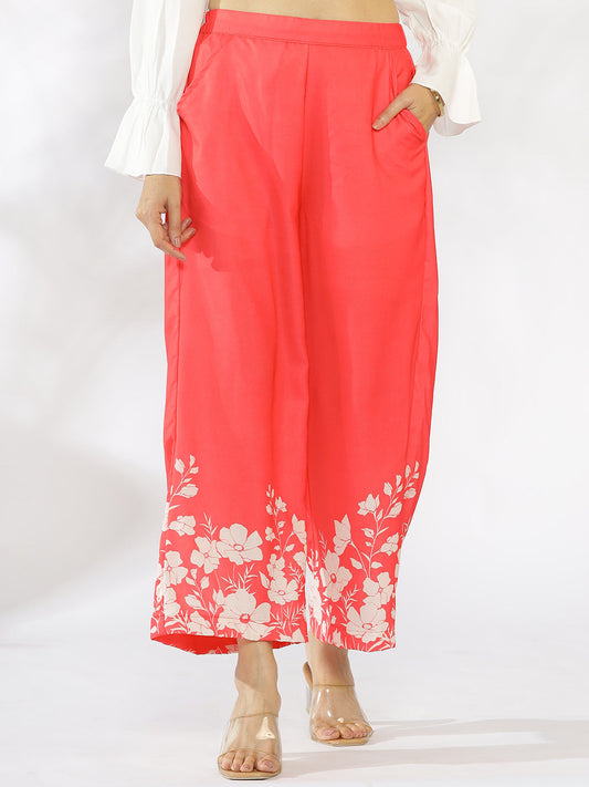 Coral Printed Palazzo Pants - CoralFleur
