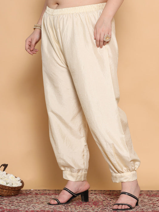 Cream Silk Afghani Salwar