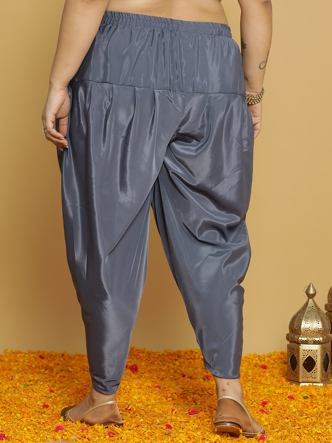 DarkGrey Crepe Silk Tulip Salwar