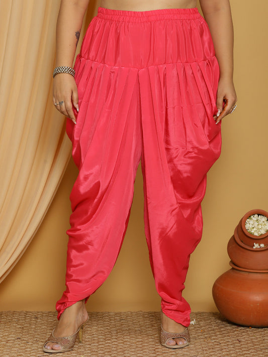 Fuchsia Crepe Silk Dhoti