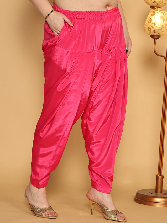 Fuschia Crepe Silk Salwar