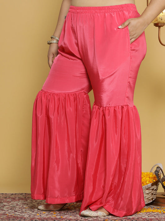 Fuschia Crepe Silk Sharara