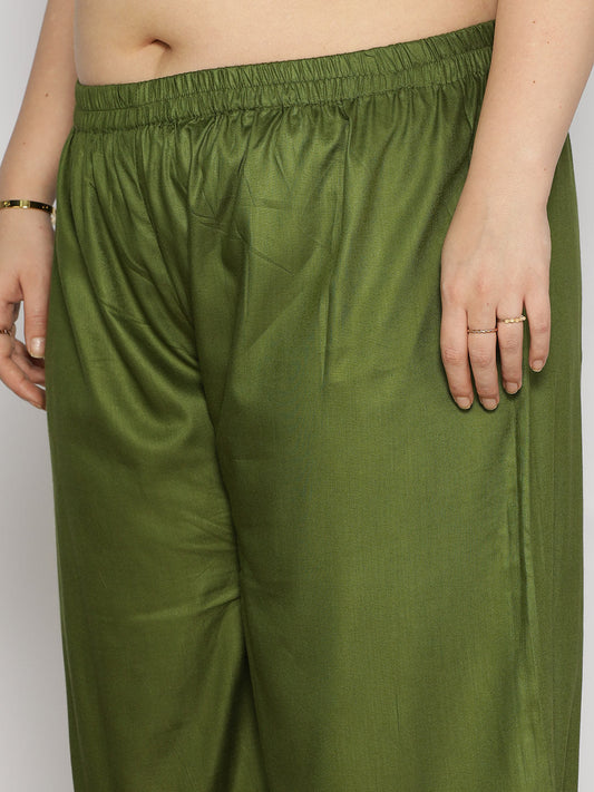 Green Rayon Afghani Salwar