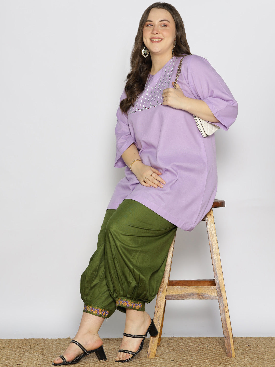 Green Rayon Afghani Salwar - Zinnia