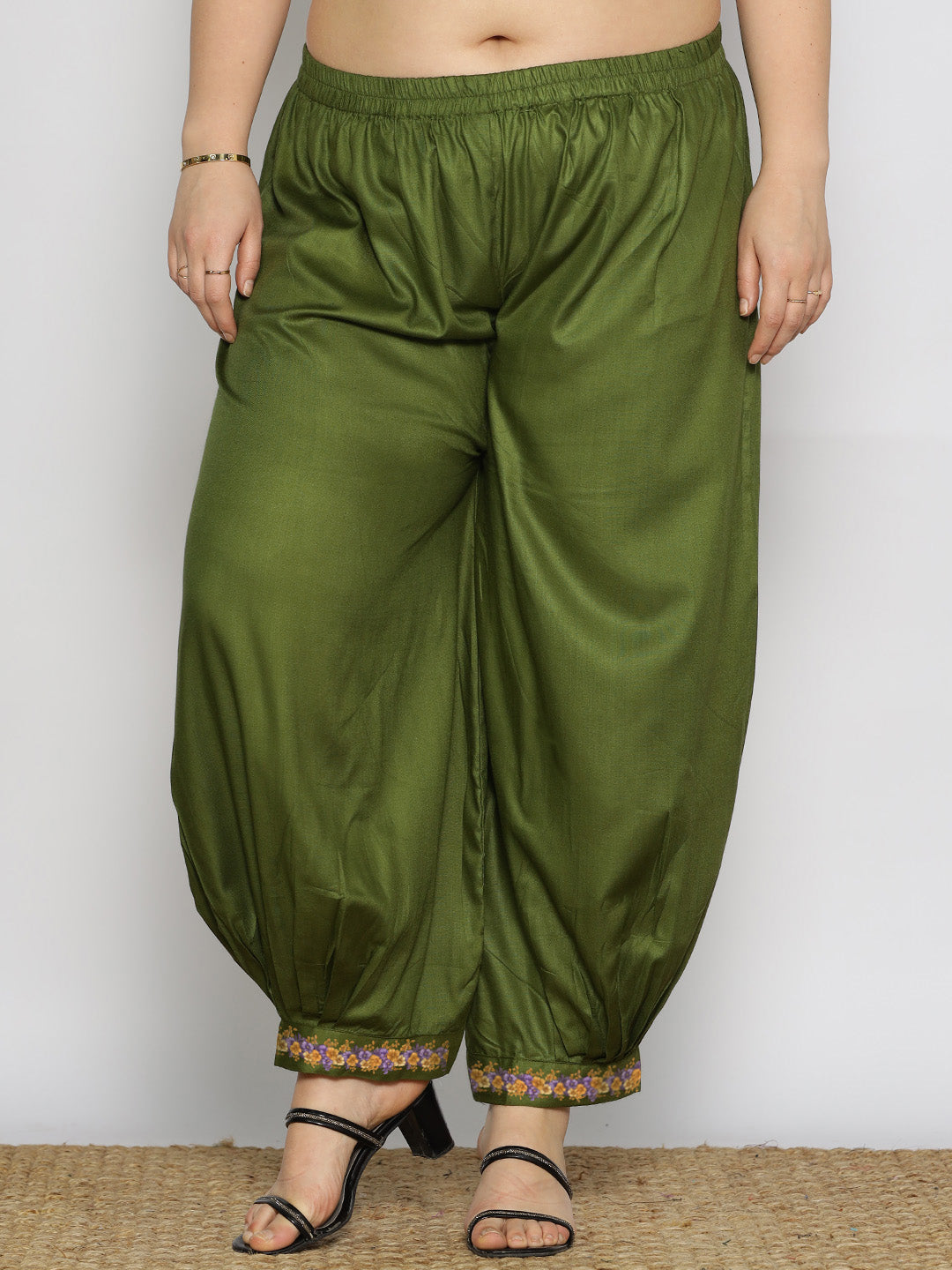 Green Rayon Afghani Salwar - Zinnia