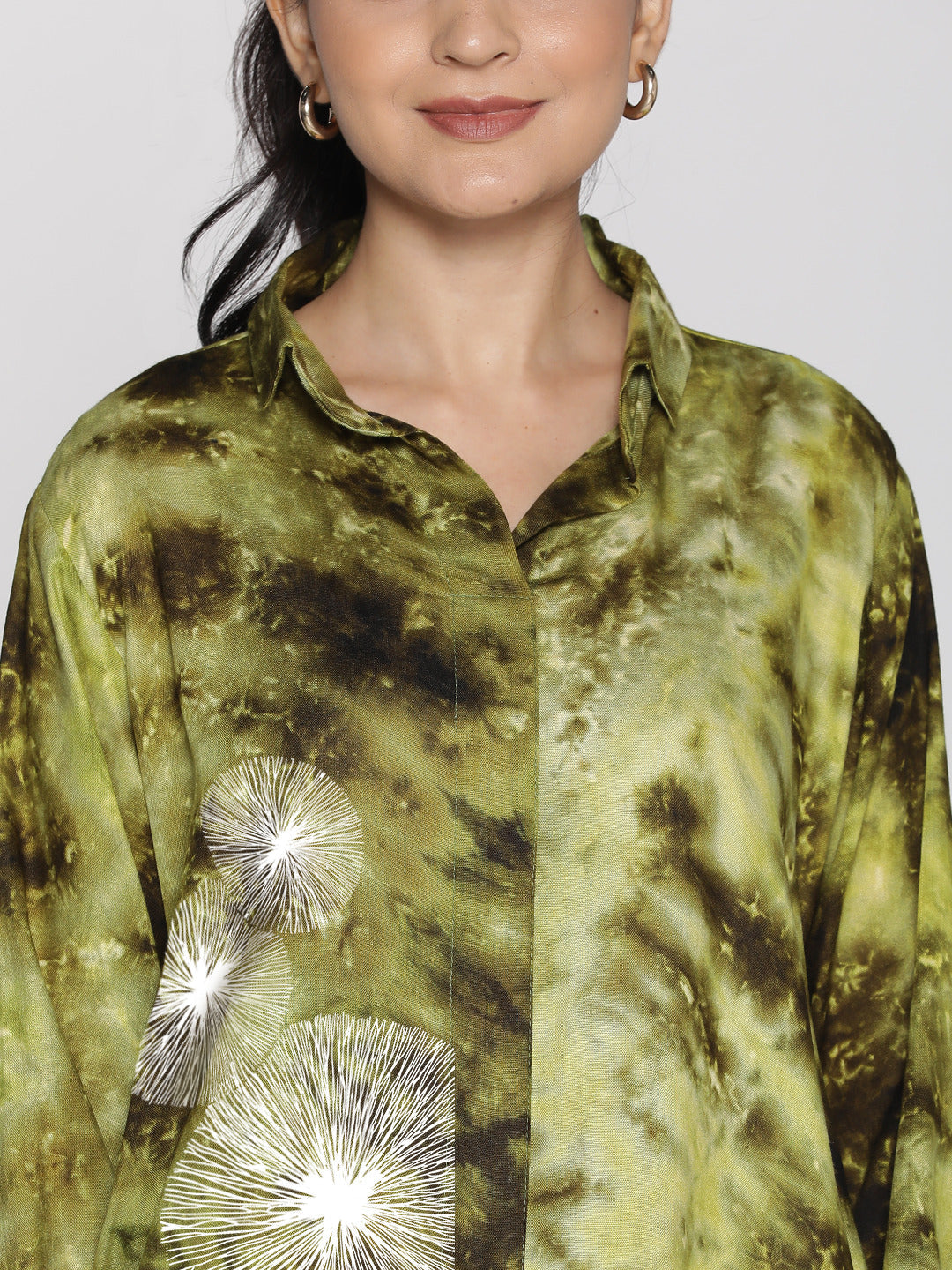 Green TieDye ShirtTop - Fluffbreeze