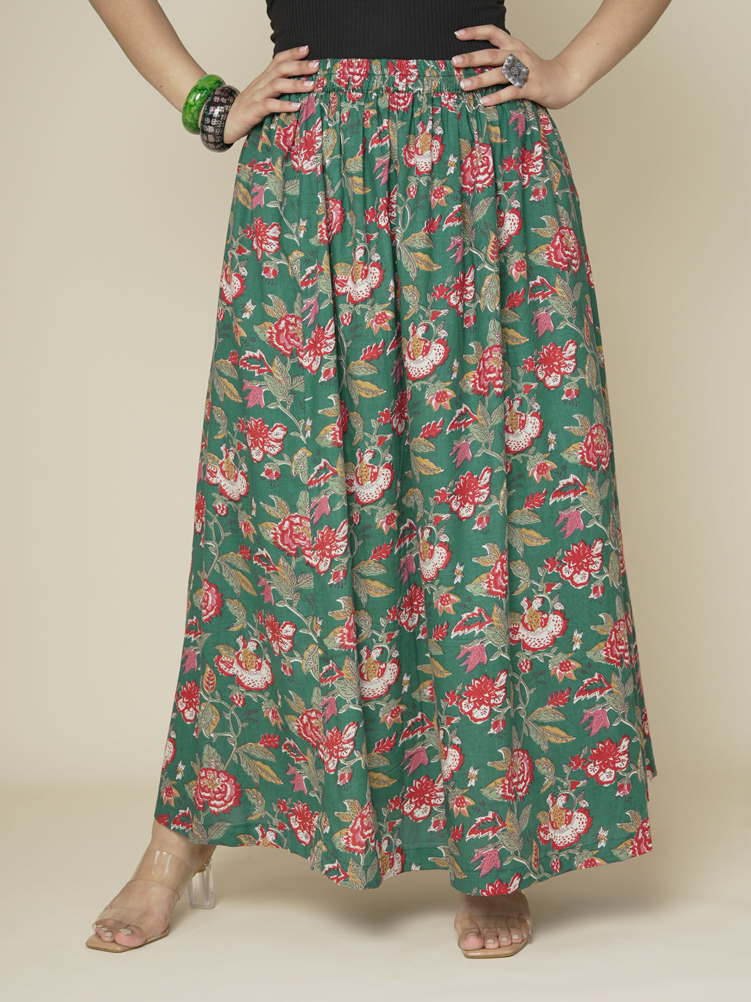 Printed Cotton Long Skirt - VerdantRose