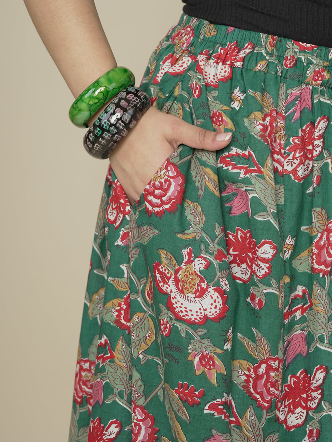 Printed Cotton Long Skirt - VerdantRose