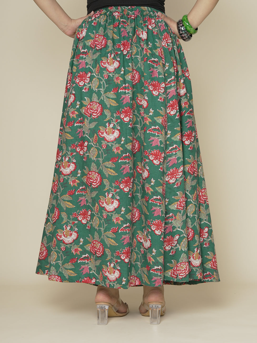 Printed Cotton Long Skirt - VerdantRose
