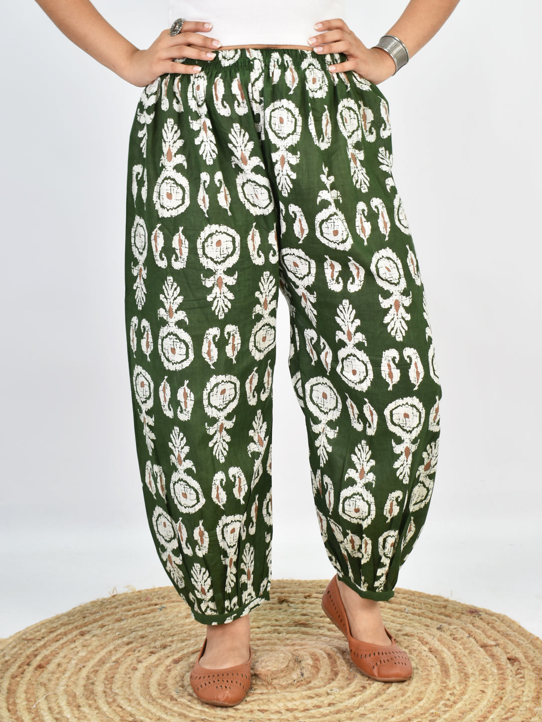 Printed Cotton Balloon Salwar - GreenBoho