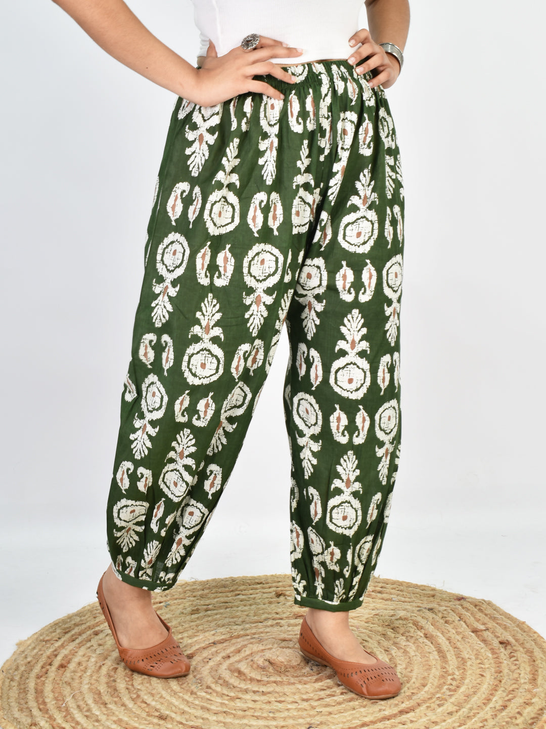 Printed Cotton Balloon Salwar - GreenBoho
