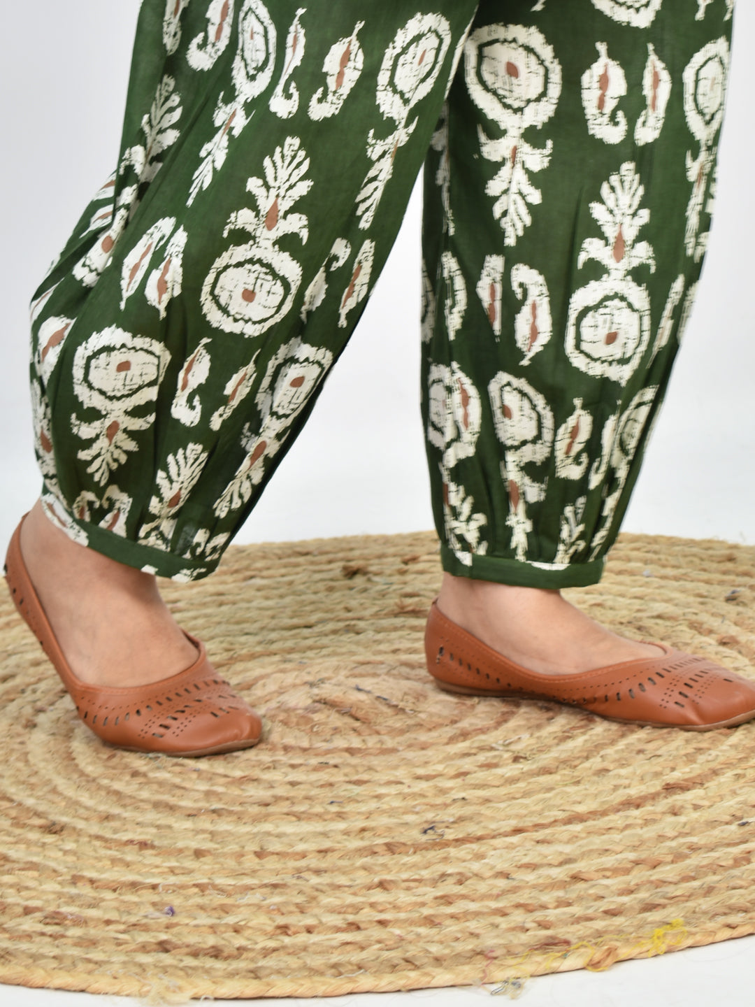 Printed Cotton Balloon Salwar - GreenBoho