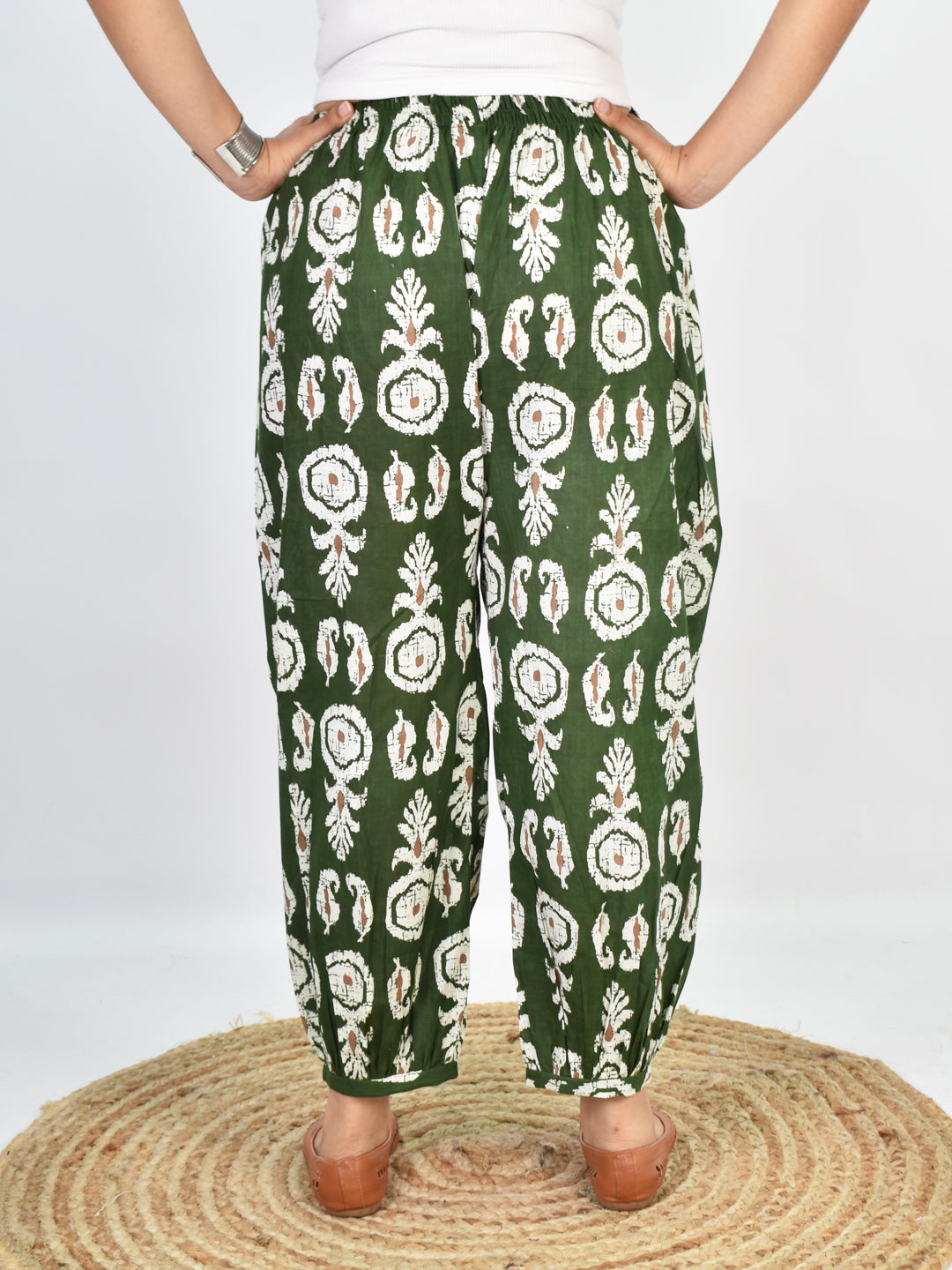 Printed Cotton Balloon Salwar - GreenBoho
