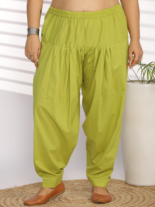 Lime Cotton Straight Salwar