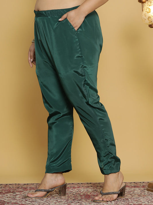 BottleGreen Crepe Silk Pants