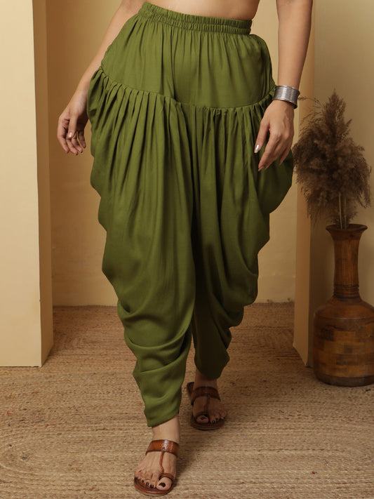 Green Rayon Dhoti