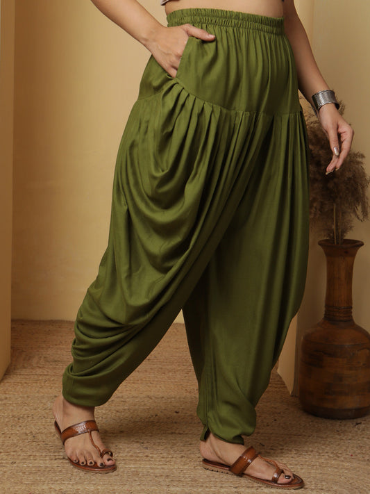 Green Rayon Dhoti
