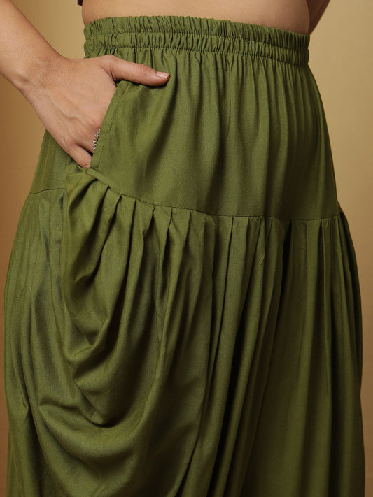 Green Rayon Dhoti