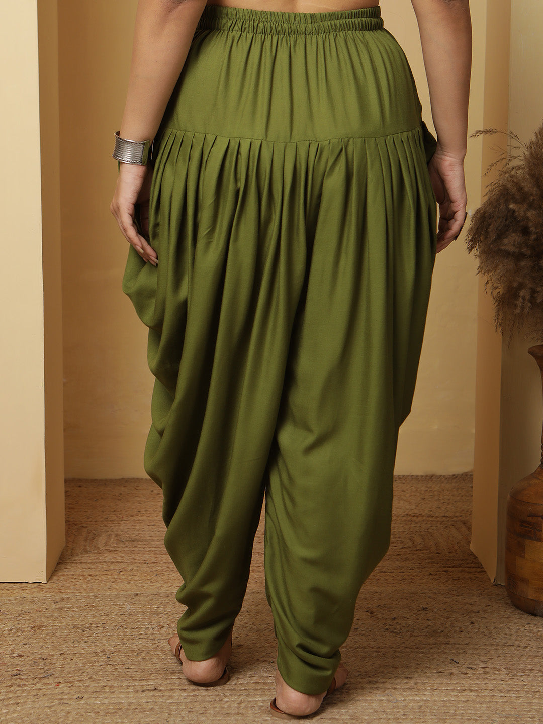 Green Rayon Dhoti