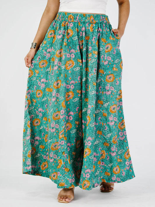 Printed Cotton Flared Palazzo - Baghika