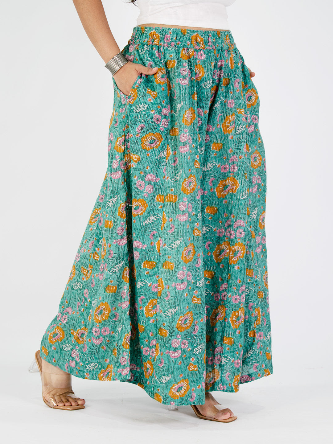 Printed Cotton Flared Palazzo - Baghika