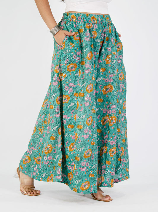 Printed Cotton Flared Palazzo - Baghika