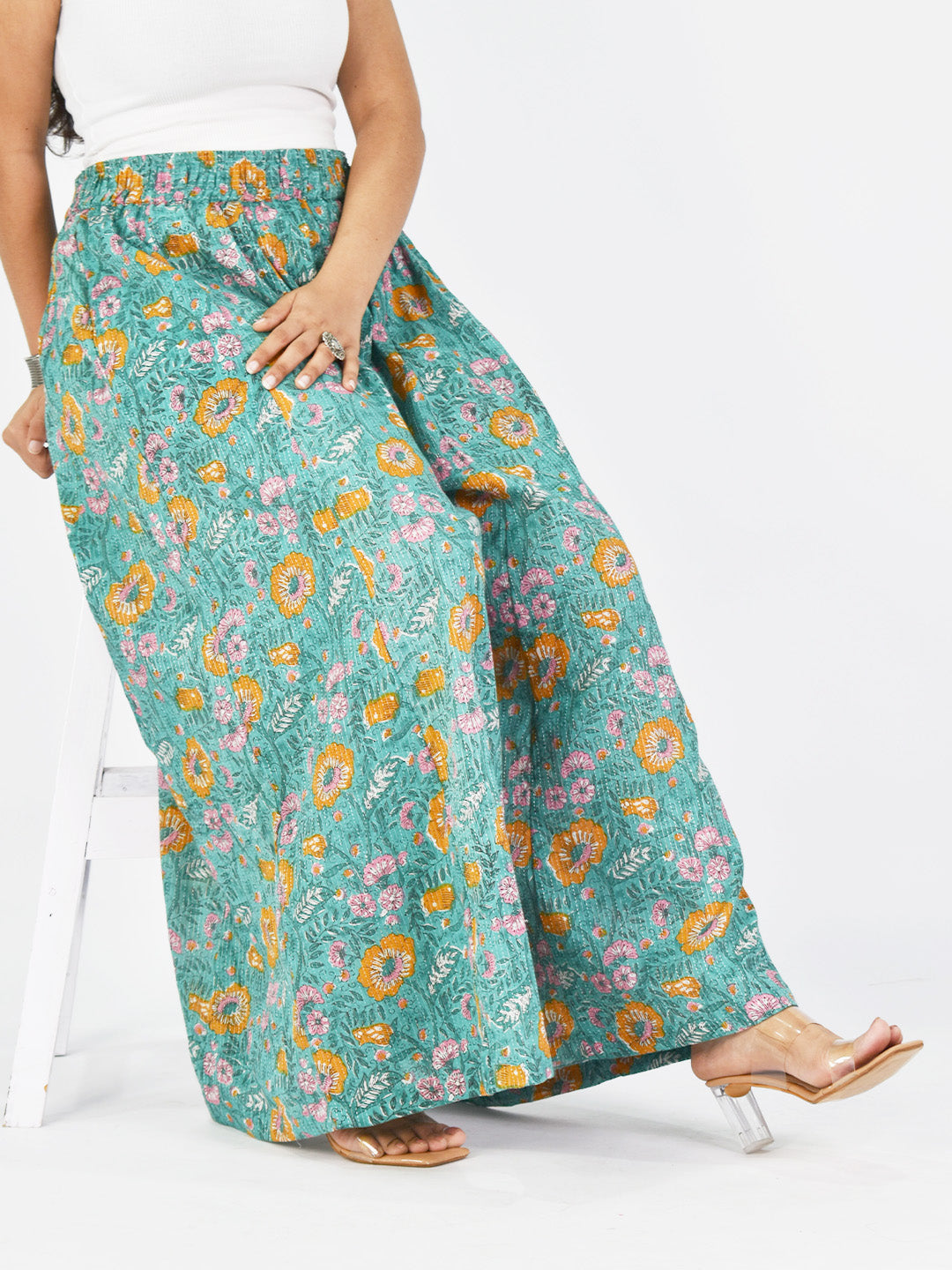 Printed Cotton Flared Palazzo - Baghika