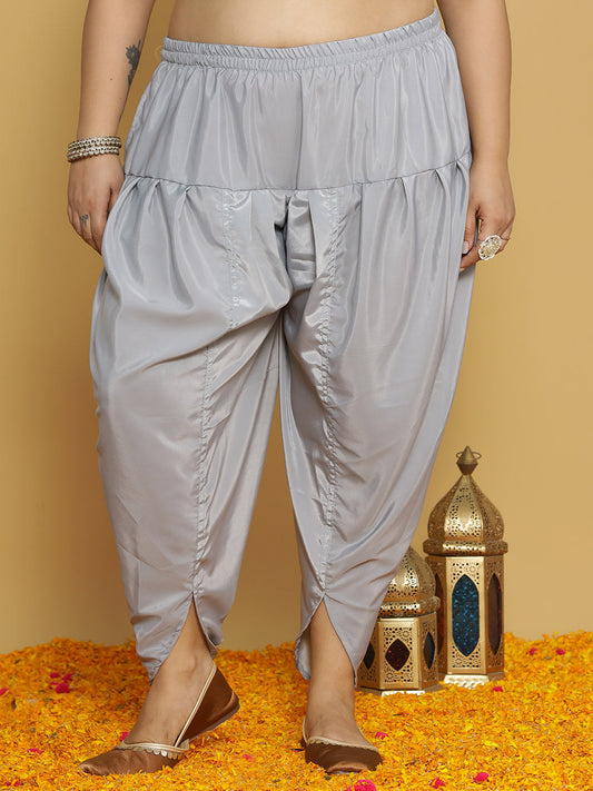 Grey Crepe Silk Tulip Salwar