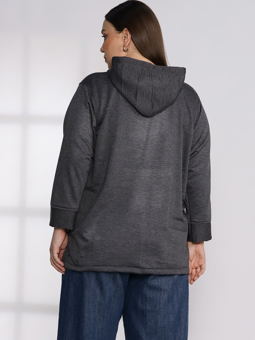 Grey Fleece Hoodie - Solid