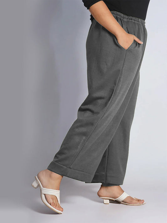 Grey Fleece Palazzo