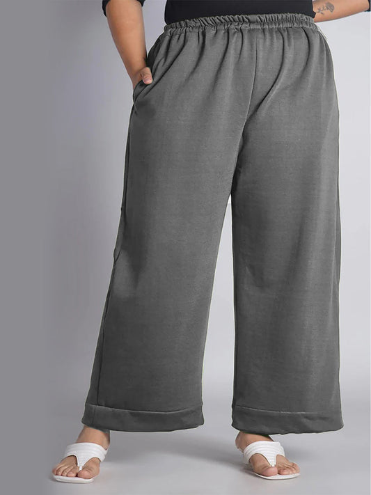 Grey Fleece Palazzo