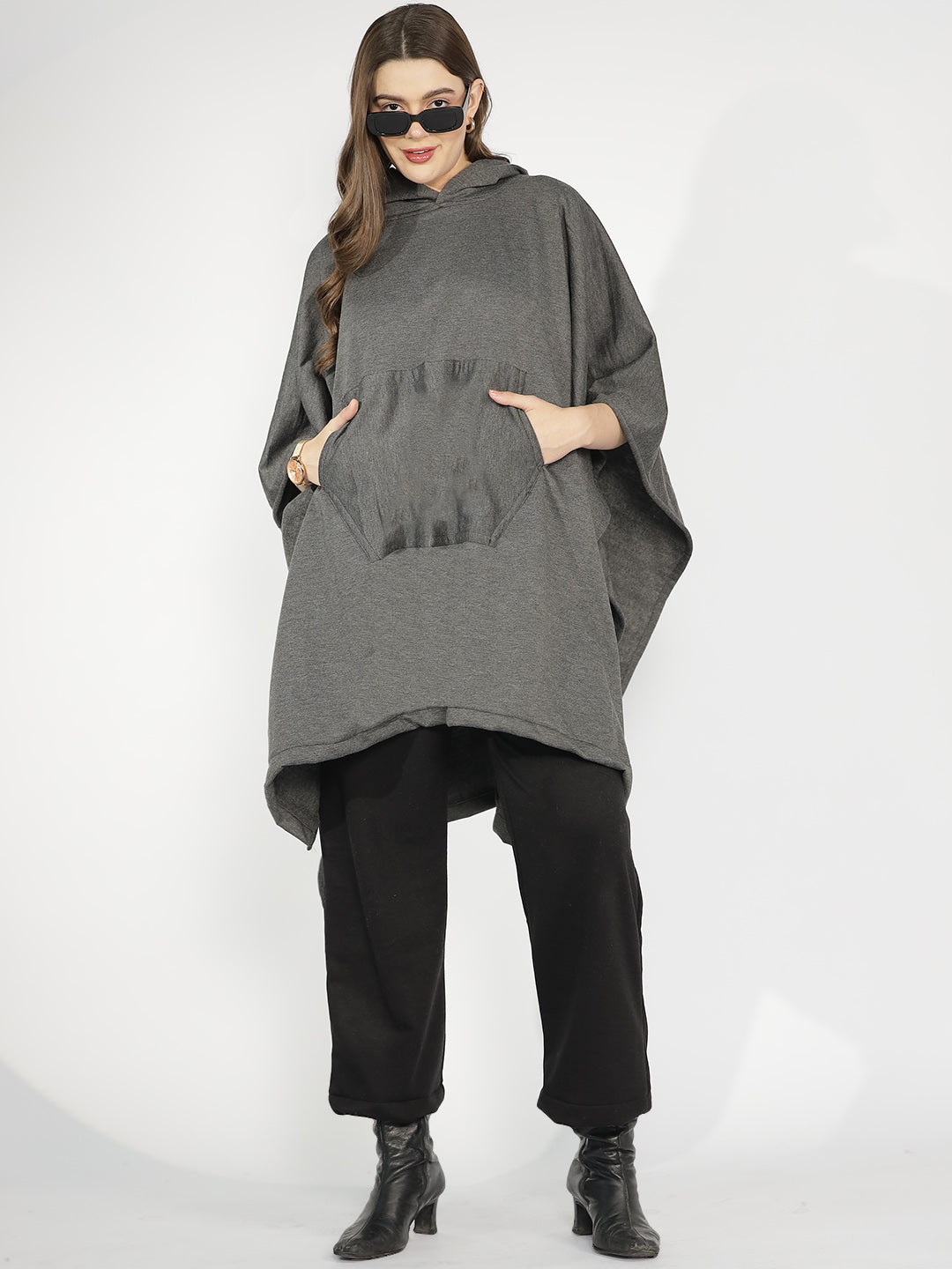 Grey Poncho Hoodie