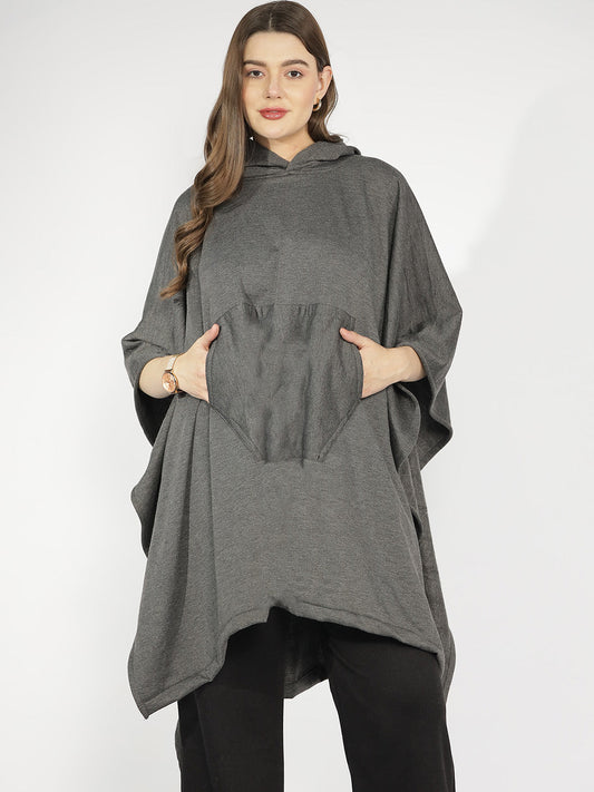 Grey Poncho Hoodie