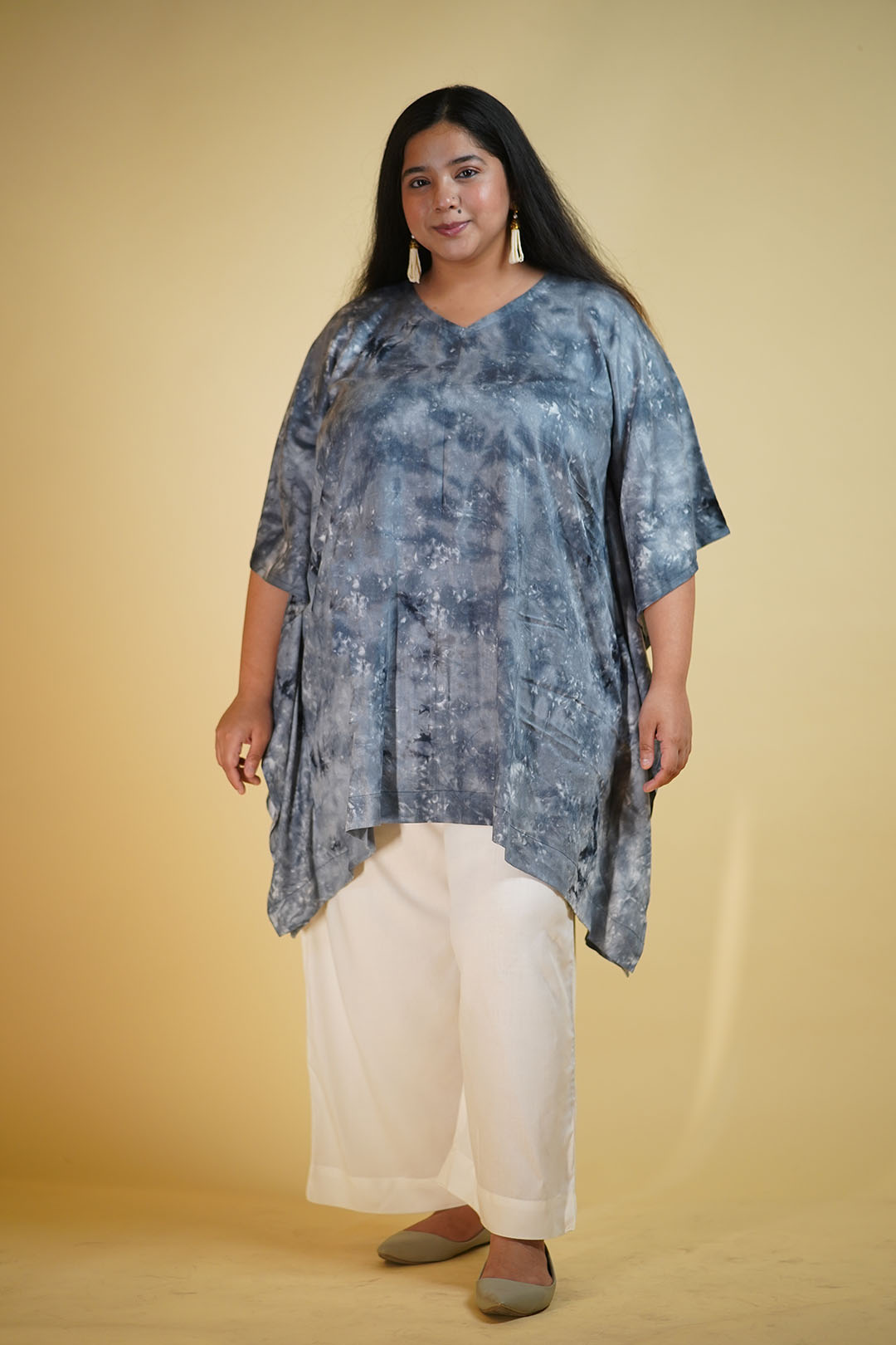 Grey Rayon TieDyeKurta - Nuages