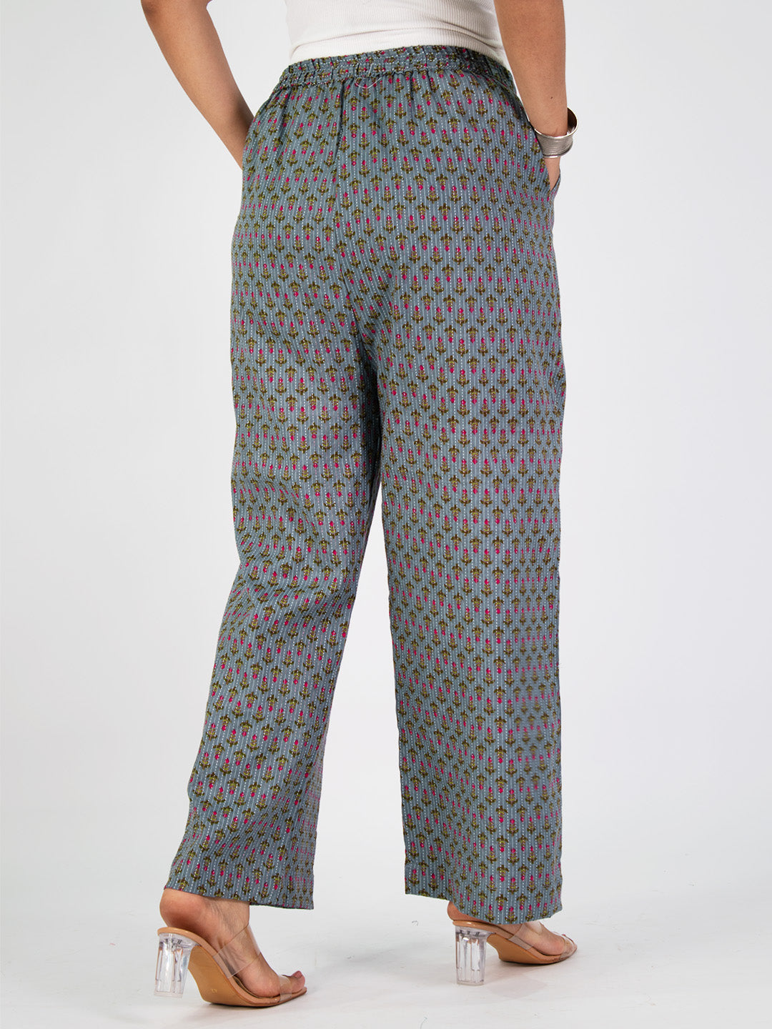 Printed Cotton Palazzo Pants - Bloomberry